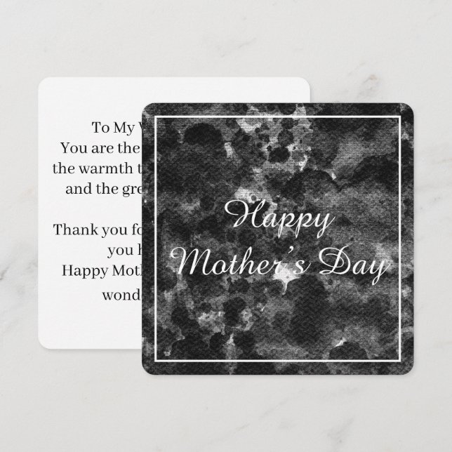 Dark Grunge Abstract Black Marble design Invitation (Front/Back)