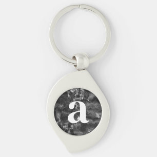 Dark Grunge Abstract Black Marble design Key Ring