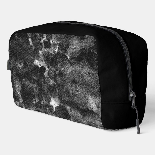 Dark Grunge Abstract Black Marble Dopp Kit (Right Corner)