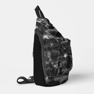 Dark Grunge Abstract Black Marble Sling Bag