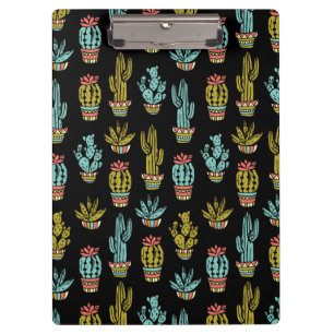 Dark Grunge Cactus Pattern Clipboard