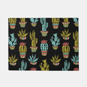 Dark Grunge Cactus Pattern Doormat