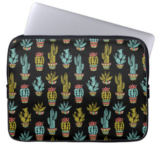 Dark Grunge Cactus Pattern Laptop Sleeve