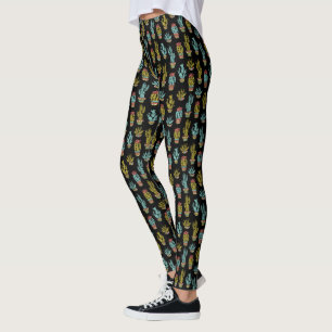 Dark Grunge Cactus Pattern Leggings