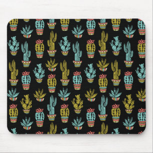 Dark Grunge Cactus Pattern Mouse Mat