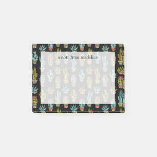 Dark Grunge Cactus Pattern Post-it Notes