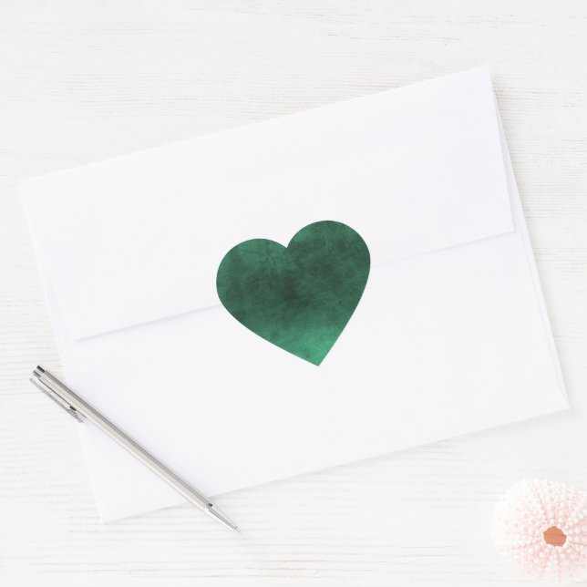 Dark Grunge - Green Heart Sticker (Envelope)