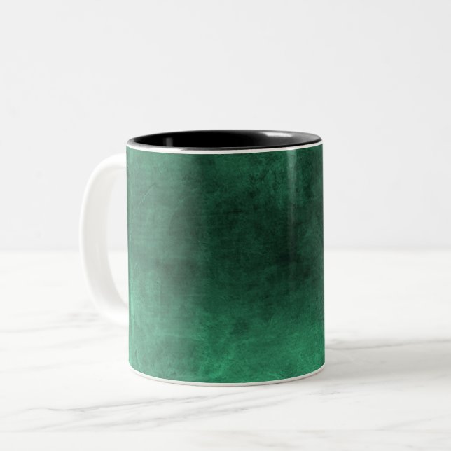 Dark Grunge - Green Two-Tone Coffee Mug (Front Left)