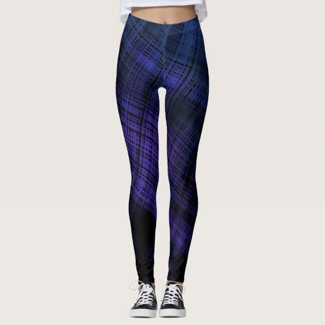 Dark Grunge Plaid Leggings (Front)