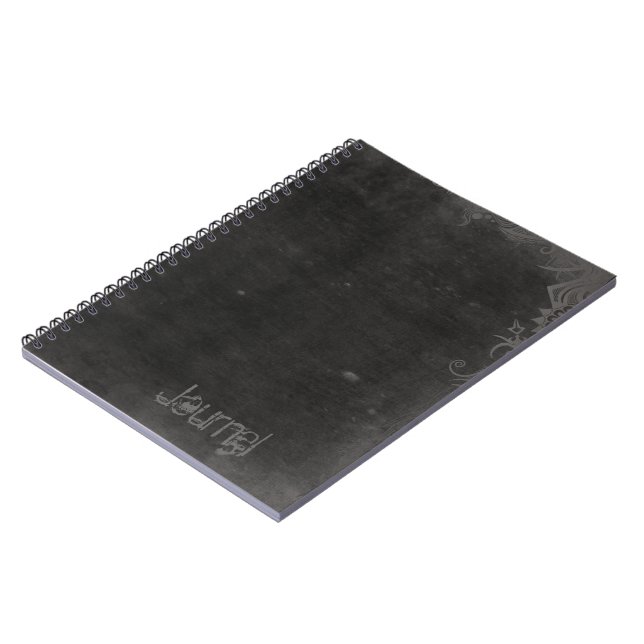 Dark Grunge Style Spiral bound Journal Notebook (Left Side)