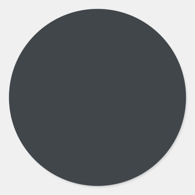 Dark Gunmetal Solid Colour Classic Round Sticker (Front)