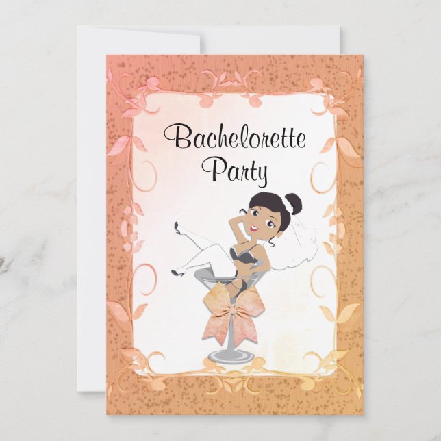 Dark Haired Bachelorette Party Invitation (Front)