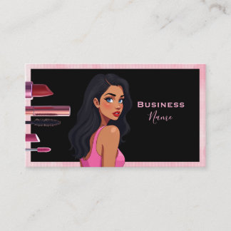 Dark Haired Makeup Lady Business Card