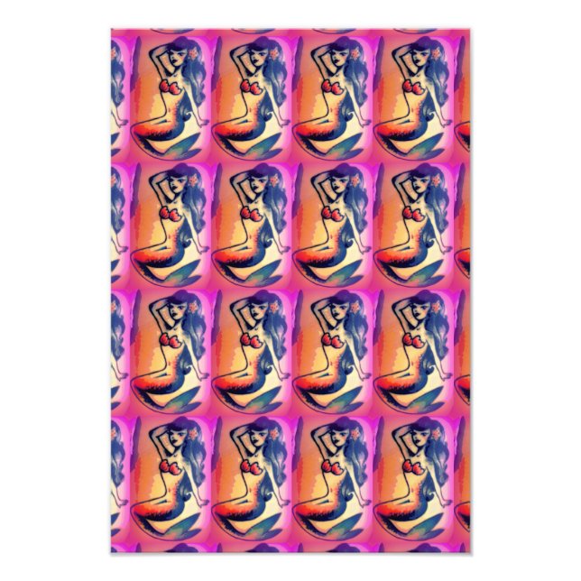 dark-haired mermaid beauties photo print (Front)