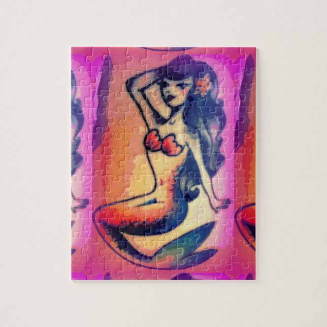 dark-haired mermaid beauty jigsaw puzzle (Vertical)