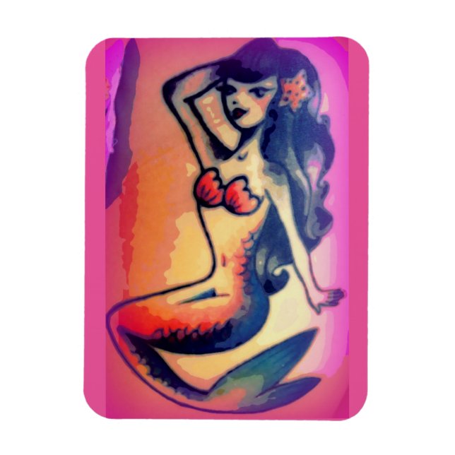 dark-haired mermaid beauty magnet (Vertical)