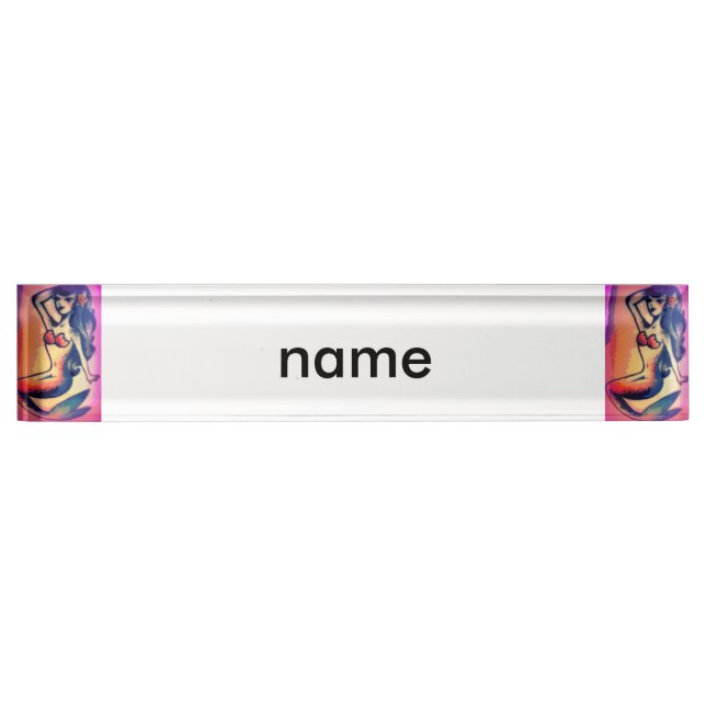 dark-haired mermaid beauty nameplate (Front)