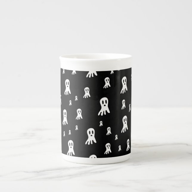 Dark Halloween Ghosts  Bone China Mug (Front)