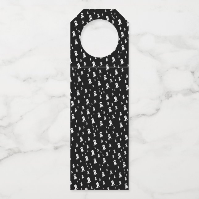 Dark Halloween Ghosts  Bottle Tag (Front)