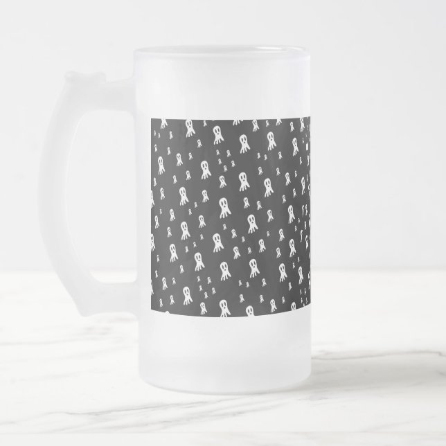 Dark Halloween Ghosts  Frosted Glass Beer Mug (Left)