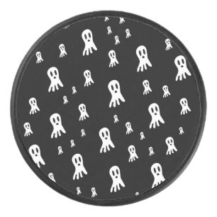 Dark Halloween Ghosts  Hockey Puck