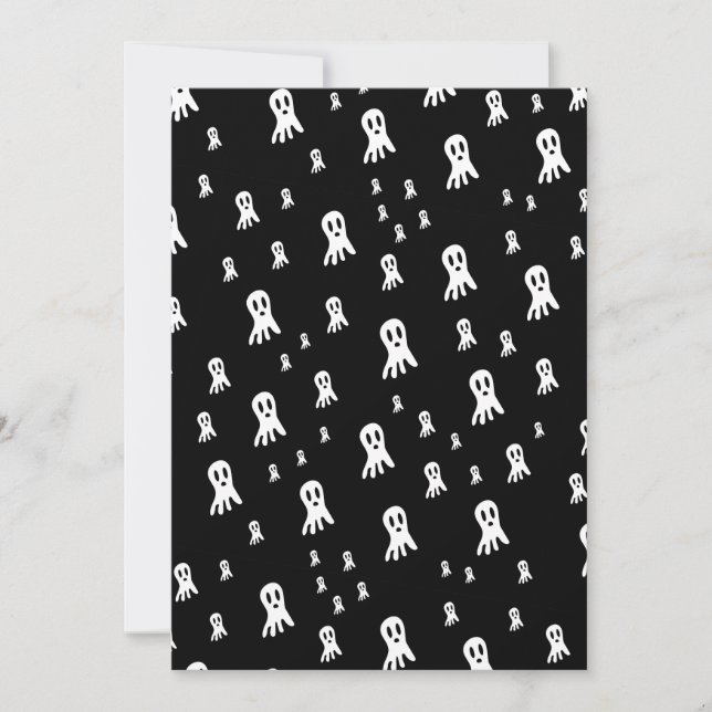 Dark Halloween Ghosts  Holiday Card (Front)