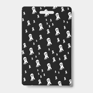 Dark Halloween Ghosts ID Badge
