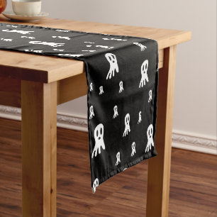 Dark Halloween Ghosts Long Table Runner
