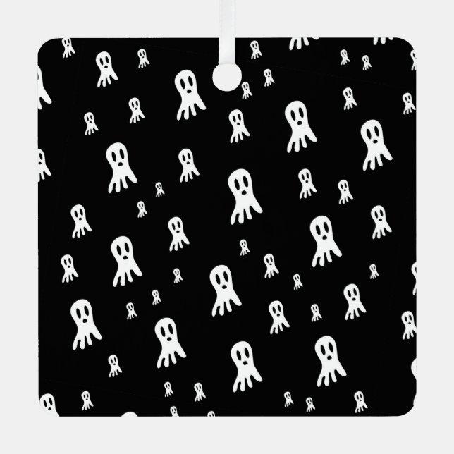 Dark Halloween Ghosts  Metal Tree Decoration (Front)