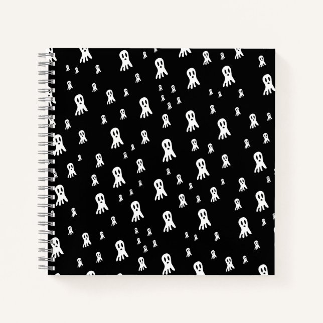 Dark Halloween Ghosts  Notebook (Front)