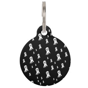 Dark Halloween Ghosts Pet Tag