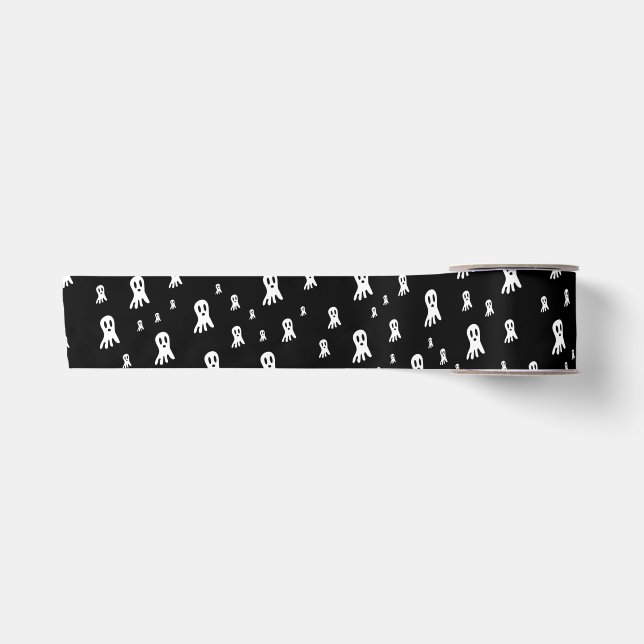 Dark Halloween Ghosts  Satin Ribbon (Front)
