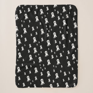 Dark Halloween Ghosts Sherpa Blanket