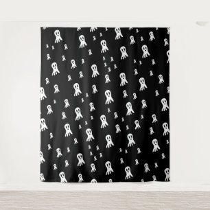 Dark Halloween Ghosts Tapestry