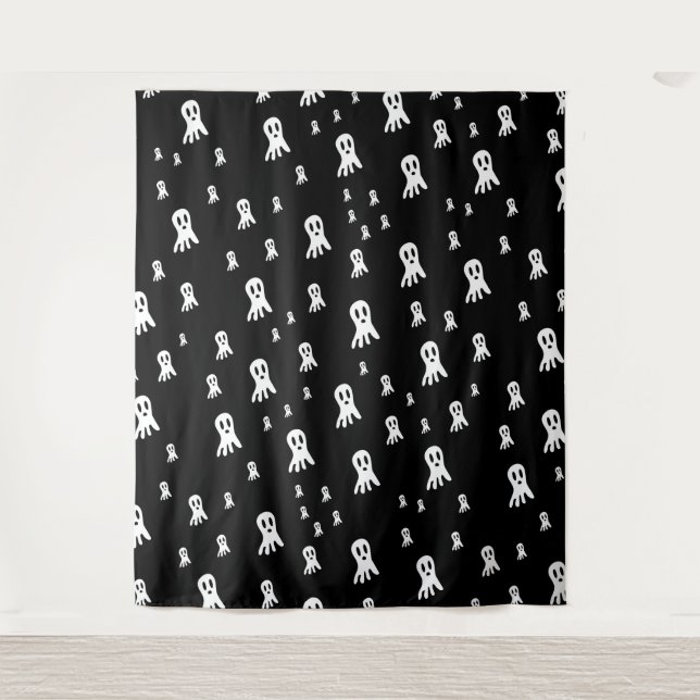 Dark Halloween Ghosts  Tapestry (Front)