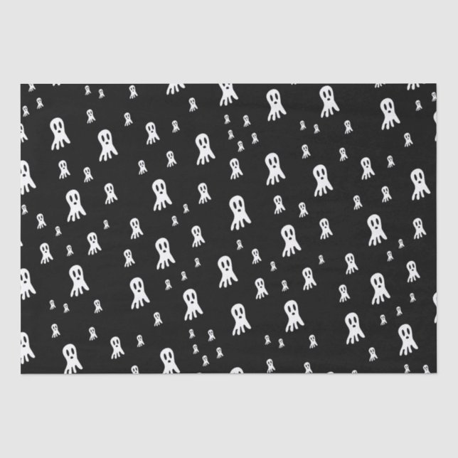 Dark Halloween Ghosts  Tissue Paper (Front)