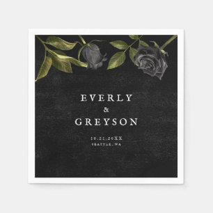 Dark Halloween Rose Wedding Napkin