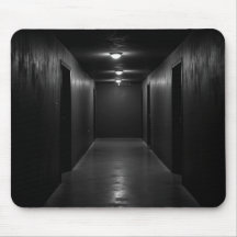 Dark hallway in perspective view