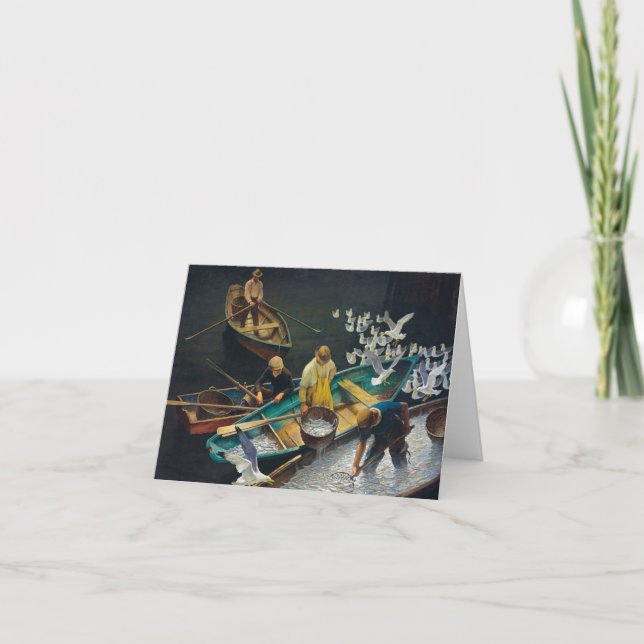 Dark Harbour Fishermen by Newell Convers Wyeth Thank You Card (Front)