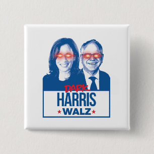 Dark Harris Walz  15 Cm Square Badge