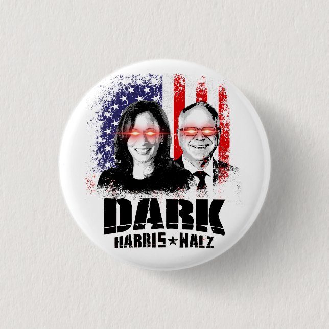 Dark Harris Walz 2024 3 Cm Round Badge (Front)