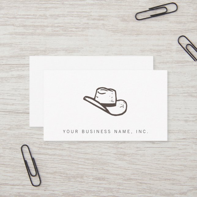 Dark Hat Letterpress Style Business Card (Front/Back In Situ)