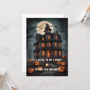 Dark Haunted House Art Eerie Halloween Invitation