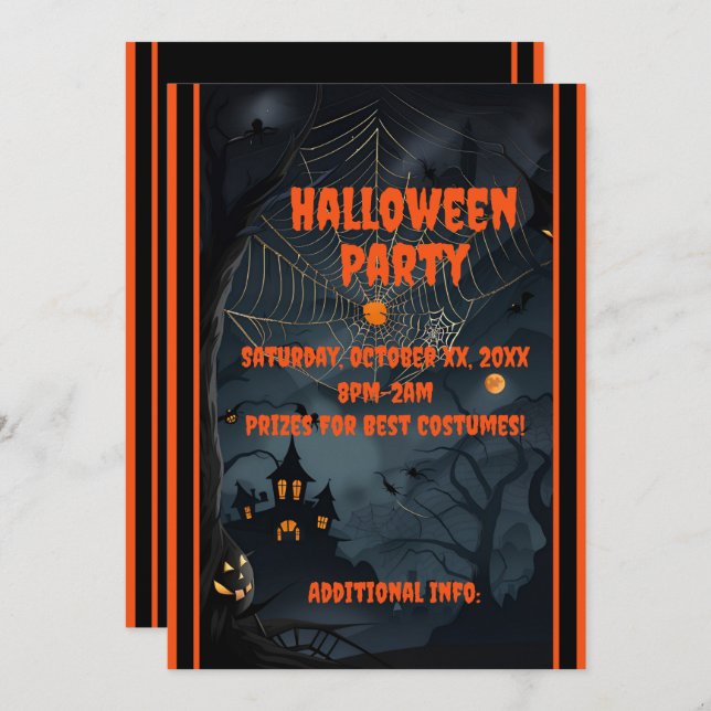 Dark Haunted Night Invitation (Front/Back)
