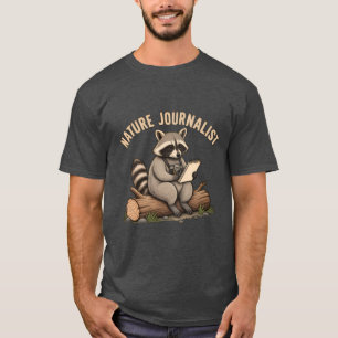 Dark Heather Nature Journalist Racoon T-Shirt