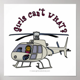 Dark Helicopter Pilot Poster