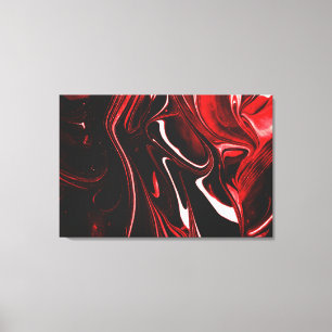 Dark Hell Red Fluid Pattern Art Canvas Print