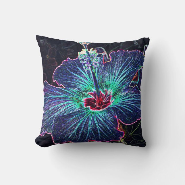 Dark Hibiscus Cushion (Front)