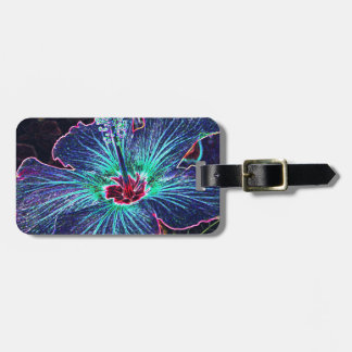 Dark Hibiscus Luggage Tag