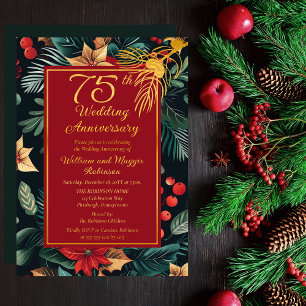 Dark Holiday Floral 75th Wedding Anniversary Party
